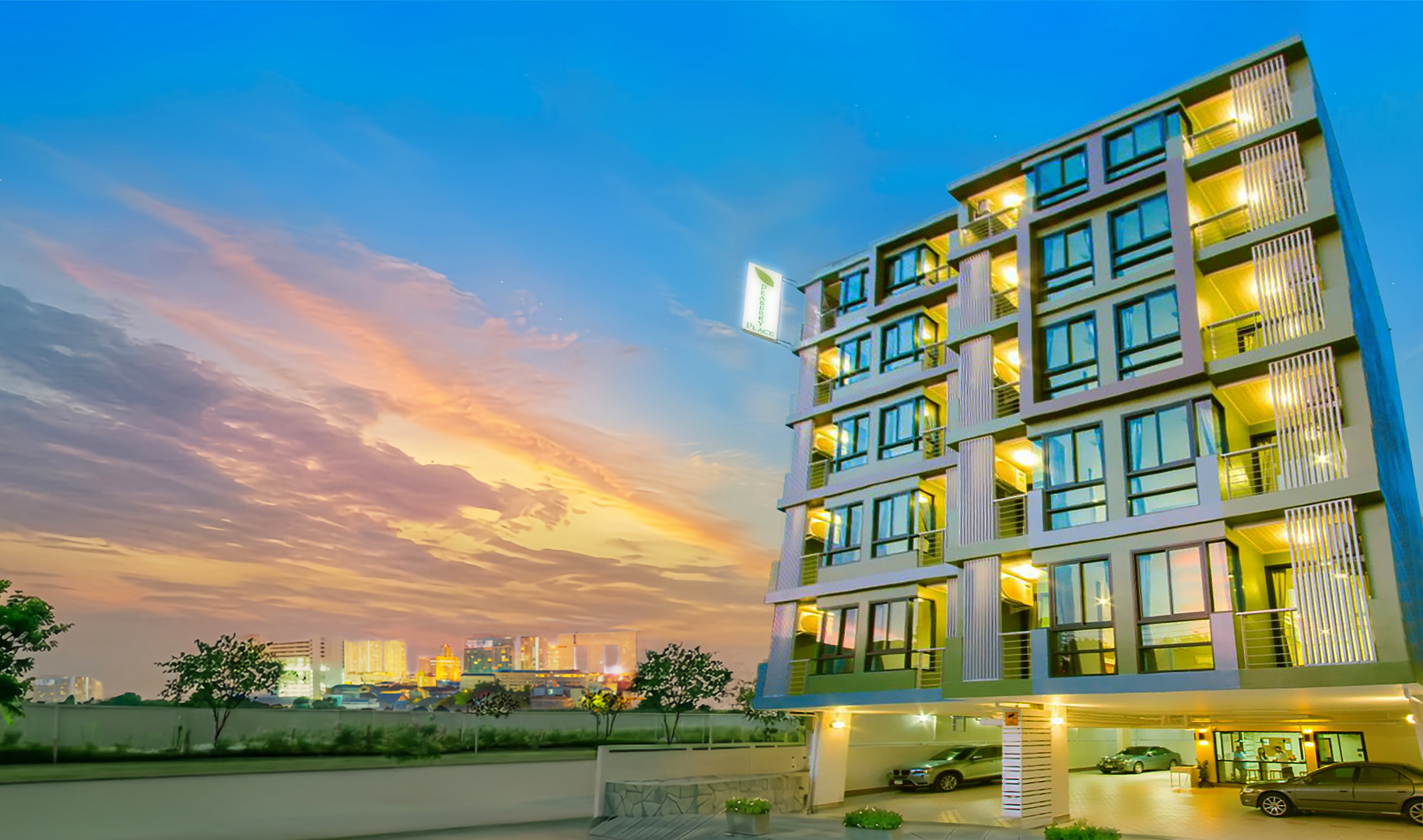 Peaberry Place Hotel - บรรยากาศโรงแรมยามค่ำ